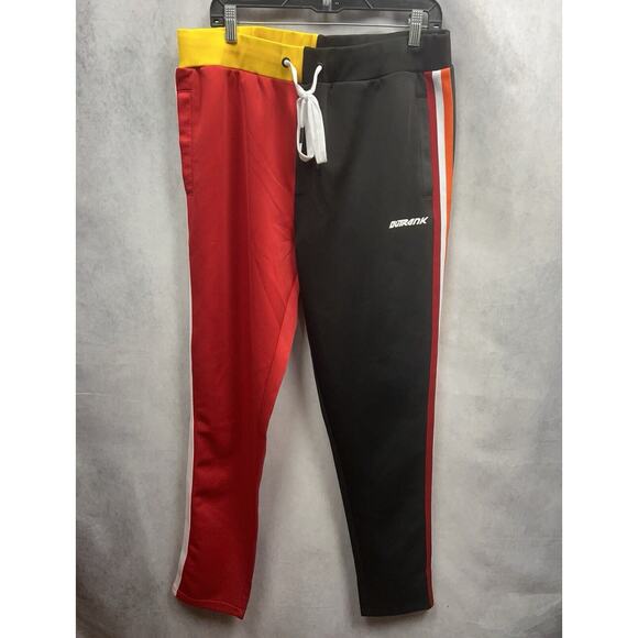 Outrank Heat Vs Rockets Track Jogger Pants Red Black & Yellow Size 2XL NWOT - Picture 2 of 9